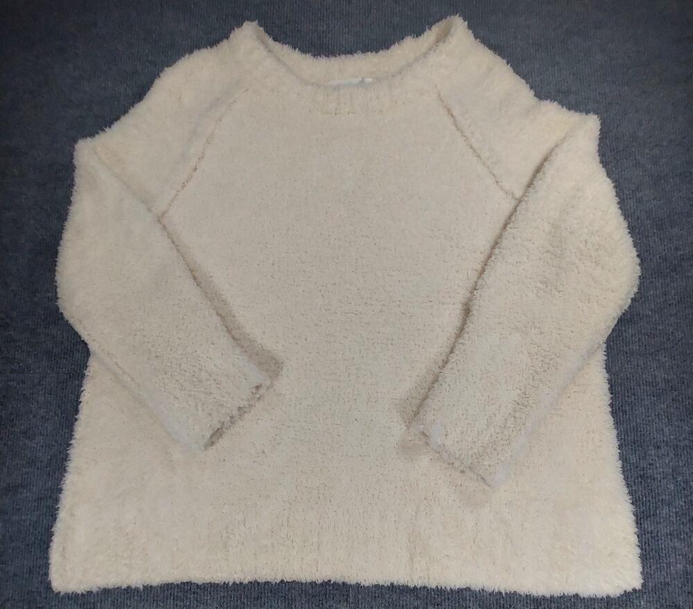 Altar'd State Cream Fuzzy Popcorn Knit Sweater Size Medium Soft Cozy Shaggy M
